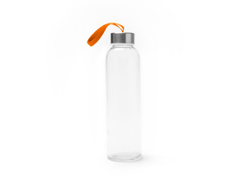 Бутылка стеклянная CAMU в чехле из неопрена, 500 мл, прозрачный/апельсин