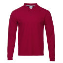 Рубашка поло мужская STAN длинный рукав хлопок/полиэстер 185, 04S, бордовый