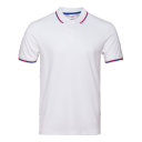 Рубашка поло мужская триколор STAN хлопок/полиэстер 185, 04RUS, белый